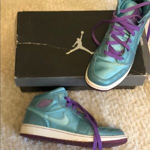 7y AIR JORDAN TIFFANY BLUE AND PURPLE